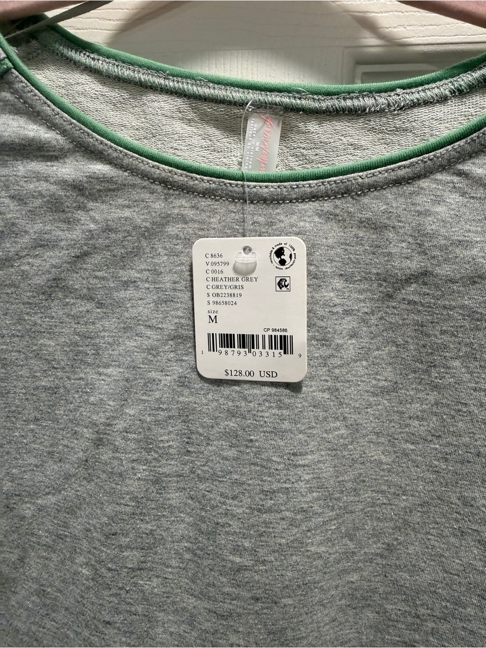 NWT FP Movement Free People Gray Green Trim Pleated Skirt Set Medium - Picture 5 of 13